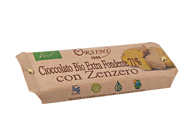 Barretta Di Cioccolato Extra Fondente Biologico 70% Cacao E Zenzero