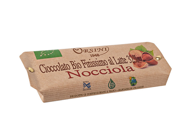 Barretta Di Cioccolato Al Latte Finissimo Biologico 32% Cacao E Nocciola