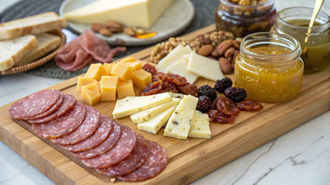 taglieri di formaggi e salumi per le festività natalizie