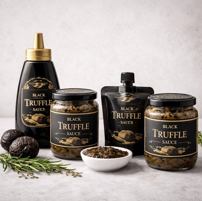 packaging italian black truffle sauce